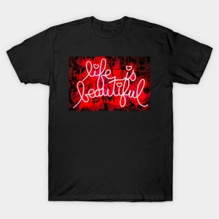 Banksy Life Is Beautiful Neon Style T-Shirt